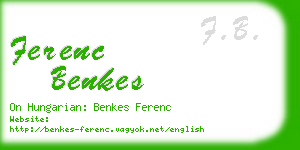 ferenc benkes business card